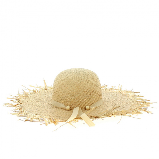 Wide-Brimmed Natural Straw Hat Daisie - Traclet
