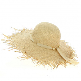 Wide-Brimmed Natural Straw Hat Daisie - Traclet