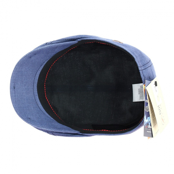 Curved Jackson Linen Cap Blue UPF40+ - Göttmann