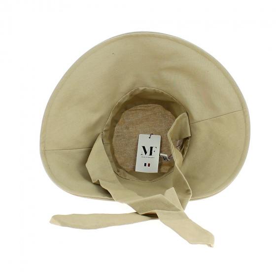 Capeline Grands Bords Coton Beige - Fléchet Capeline Grands Bords Coton Beige - Fléchet