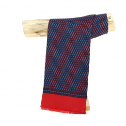 Foulard de Soie Louis Rouge & Bleu - Traclet