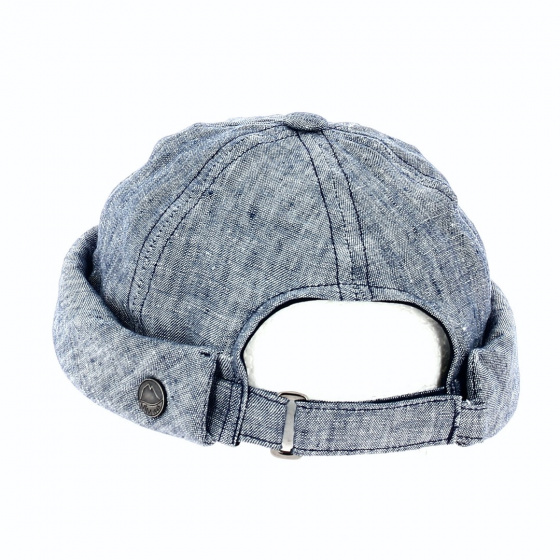 Ocean Blue Linen Docker Cap Cooper - MTM