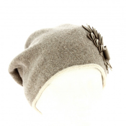 Luizjana Women's Beige Wool Beanie - Traclet