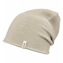 Long Caiman Beige Cotton Beanie - Barts