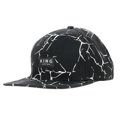 Black & White Marbled Snapback Cap - King Apparel Reference: 12275 | Chapellerie Traclet