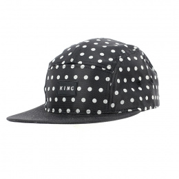 Black & Grey Polka Dot Snapback Cap - King Apparel