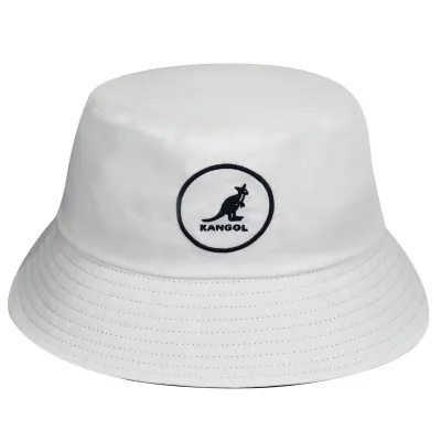Washed New Edition Cotton White Bucket Hat - Kangol Reference: 12046 | Chapellerie Traclet