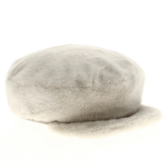 Gypso Faux Fur Cream Newsboy Cap - Barts