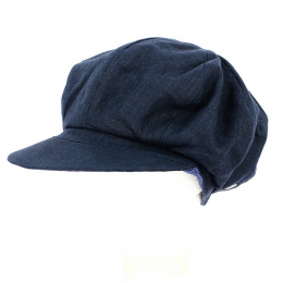 Rasta Newsboy Cap Linen Navy - MTM