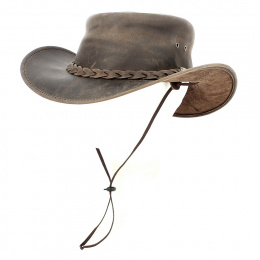 Brown Braided Leather Traveller Hat - Traclet