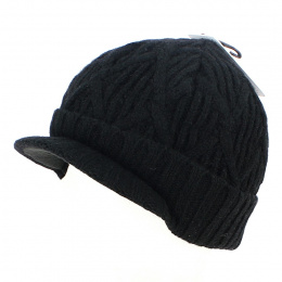 The Yukon Brim Black Beanie - Coal