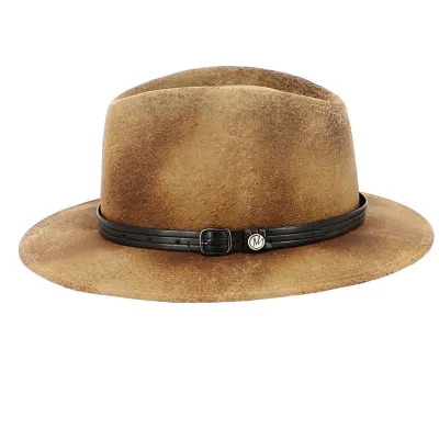 Kalo Faux Leather Brown Fedora Hat - Traclet Reference: 12300 | Traclet Hatters
