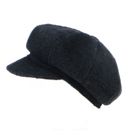 Black Wool Rasta Newsboy Cap - Traclet