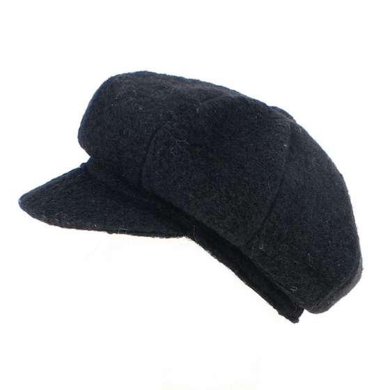 Black Wool Rasta Newsboy Cap - Traclet