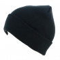 Black Acrylic Wind Cuffed Beanie - Atlantis