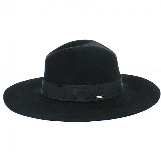 Piper Black Wool Felt Wide Brim Hat - Brixton Piper Black Wool Felt Wide Brim Hat - Brixton