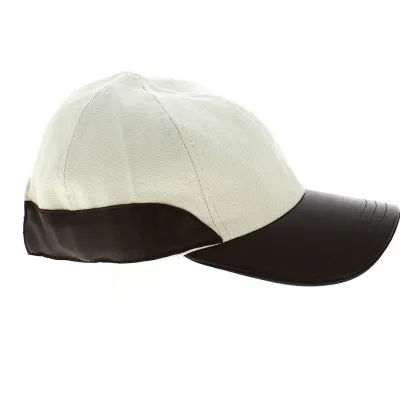 Casquette Baseball Gisbon Cuir Ecru - Jacaru Reference : 12340 | Chapellerie Traclet