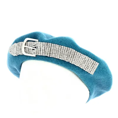 Basque Beret Rhinestone Creation Wool - Traclet Reference: 12366 | Traclet Hat Shop