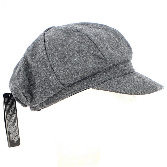 Yelena Grey Wool Newsboy Cap - Traclet