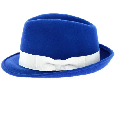 Chapeau Trilby Albastru Feutre Laine Bleu - Traclet Reference : 12373 | Chapellerie Traclet