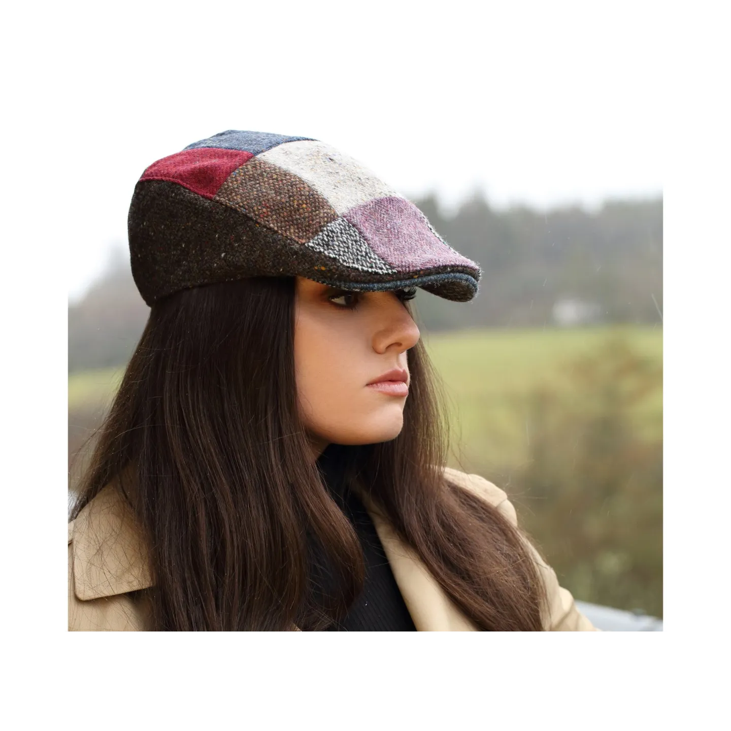 Casquette plate patchwork hiver - Hanna hats