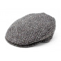 Grey herringbone flat cap - Hanna Hats