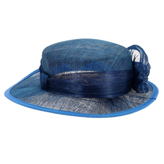 Sidonie Dark Blue Ceremony Hat - Traclet