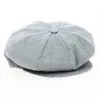 Casquette été 8 côtes bleu/gris. Reference : 12416 | Chapellerie Traclet