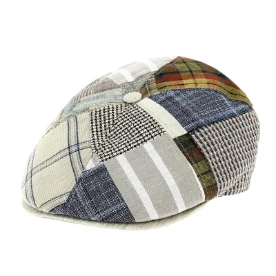 Casquette 6 Côtes Jean Patchwork Lin- Traclet Reference : 12434 | Chapellerie Traclet