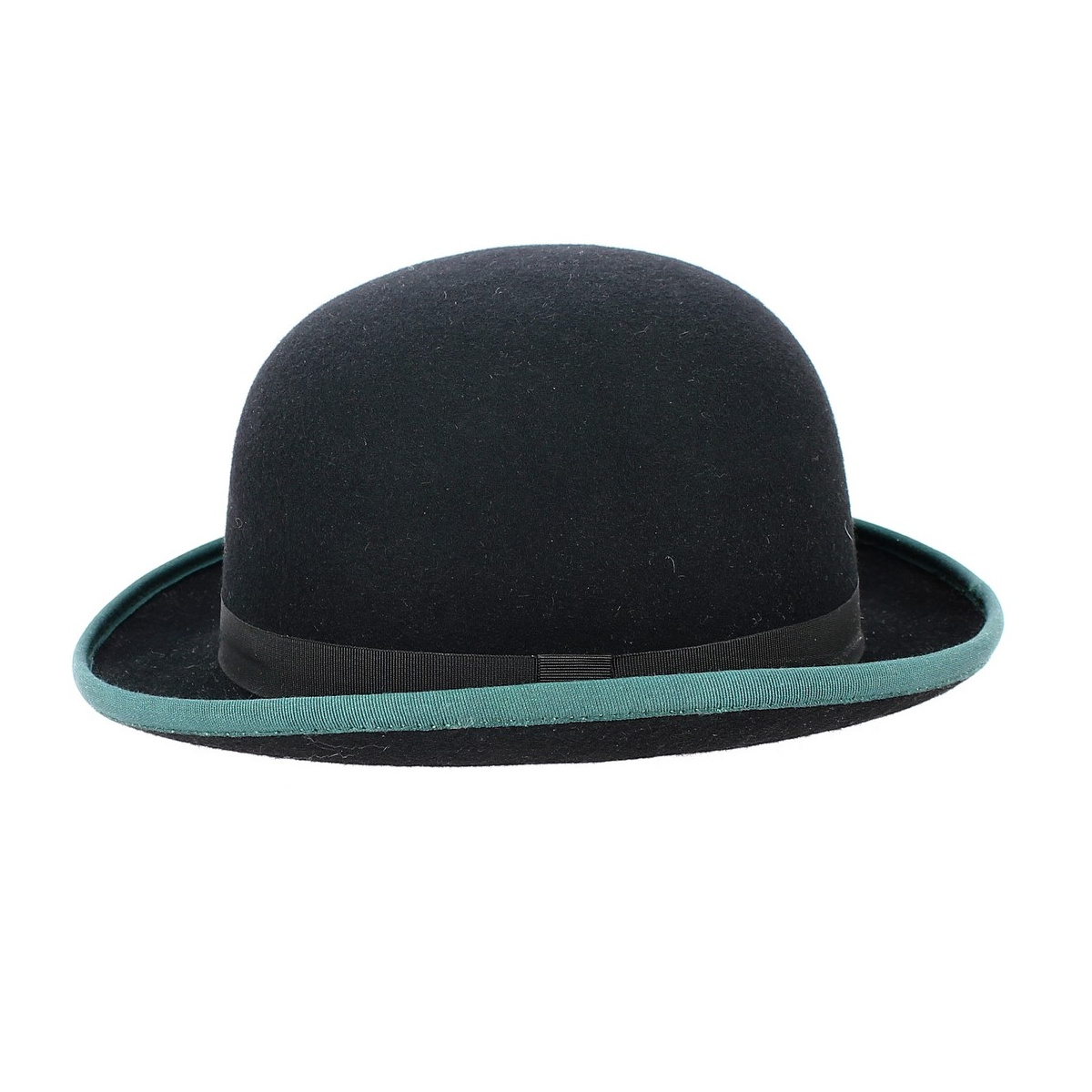 Chapeau Melon Zeleno Feutre Laine Noir & Vert - Traclet Reference : 12447 |  Chapellerie Traclet