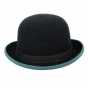 Melon Hat Zeleno Wool Felt Black & Green - Traclet