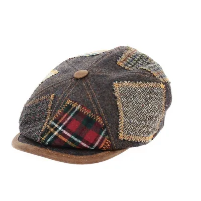 Brown Patchwork Dublino Hatteras Cap - Traclet Reference: 12451 | Traclet Hat Shop