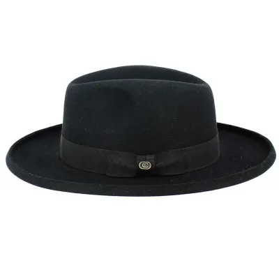 Laurent Black Fur Felt Homburg Hat - Traclet Reference: 12453 | Traclet Hatters