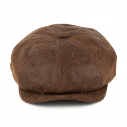 8 ribbed leather cap