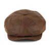 Casquette 8 cotes cuir viellie Flechet Reference : 827 | Chapellerie Traclet
