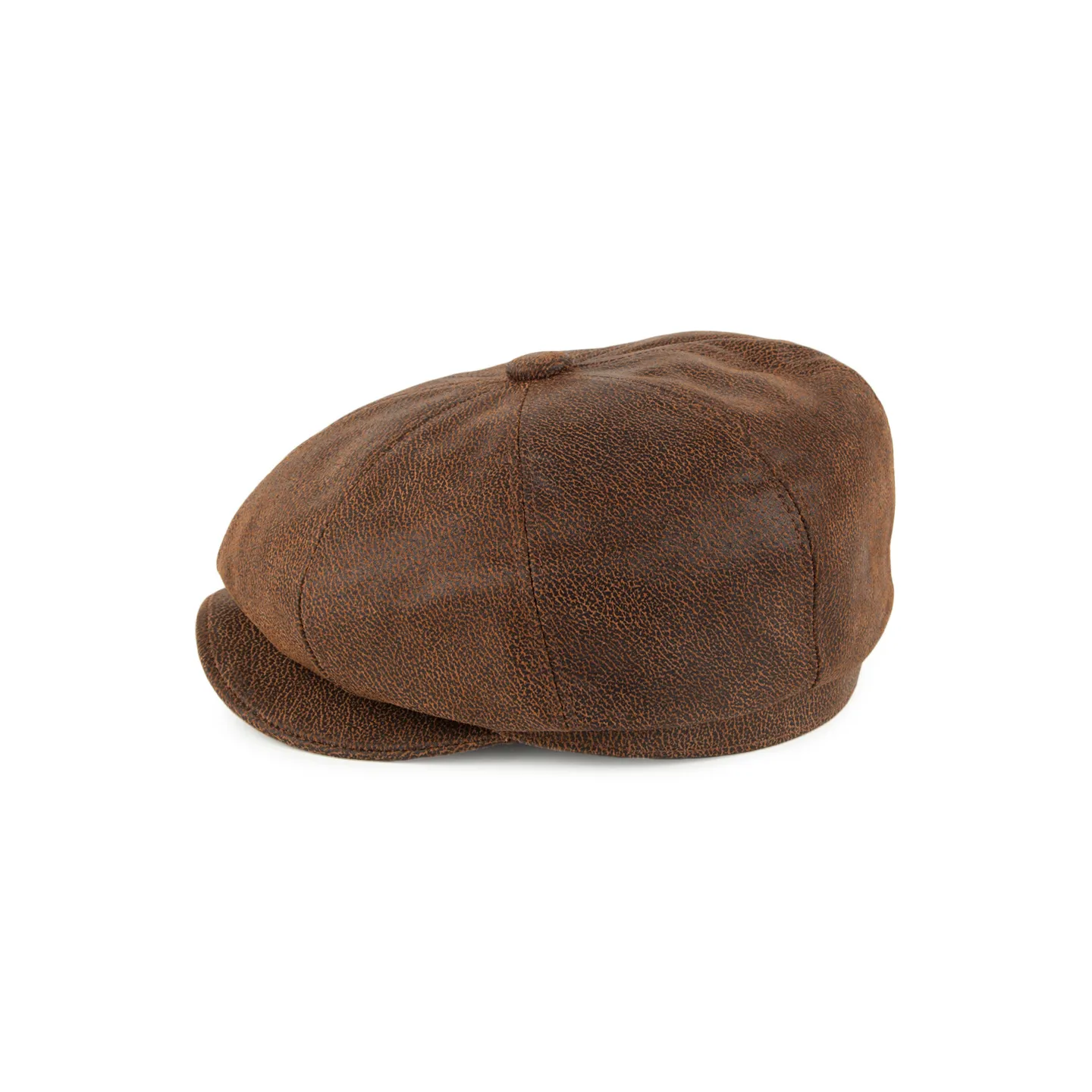 Flechet 8-panel vintage leather cap Reference: 827 | Chapellerie Traclet