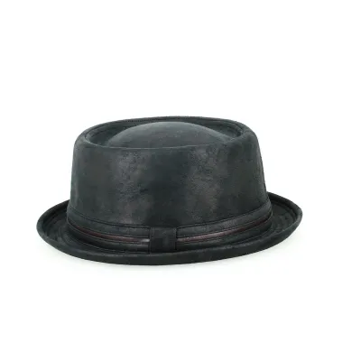 Black Porkpie Hat - Aussie Apparel Reference: 12475 | Traclet Hat Shop