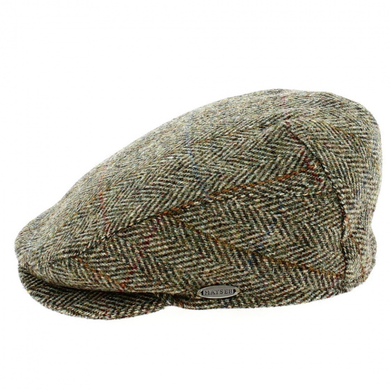Harris Tweed Chevron Ear Flaps Khaki Cap - Mayser