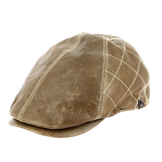 Michal Zechbauer Brown Leather Curved Cap - Mayser