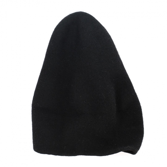 Black Wool Cone Hat - Traclet