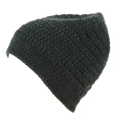 Black Acrylic Chunky Knit Beanie - Traclet Reference: 12497 | Chapellerie Traclet
