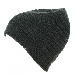 Black Acrylic Knitted Beanie - Traclet