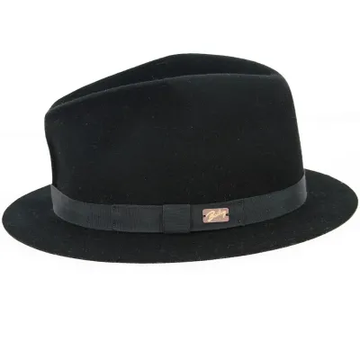 Chapeau Fedora Poet Feutre Laine Noir - Bailey Reference : 12498 | Chapellerie Traclet