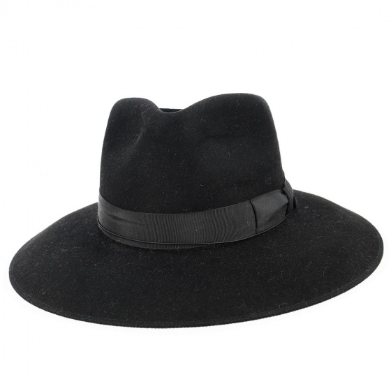 Aristide Felt Fur Fedora Hat in Black - Fléchet