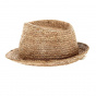 Brown Raffia Straw Sainte-Rose Trilby Hat - Fléchet