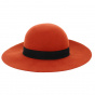 Lorelei Wide Brim Wool Felt Hat Orange - Fléchet
