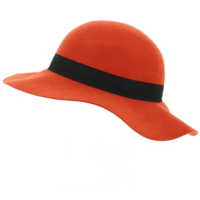 Capeline Lorelei Feutre Laine Orange - Fléchet Reference : 12509 | Chapellerie Traclet