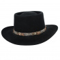 Traveller Hat Feather Felt Black Hair - Broswell