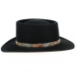 Traveller Hat Feather Felt Black Hair - Broswell