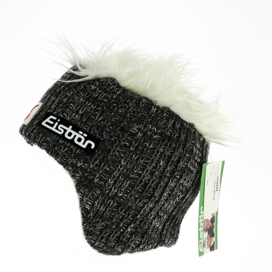 Bonnet Cache-Oreilles Laine Gris Chiné Gisbert - Eisbär